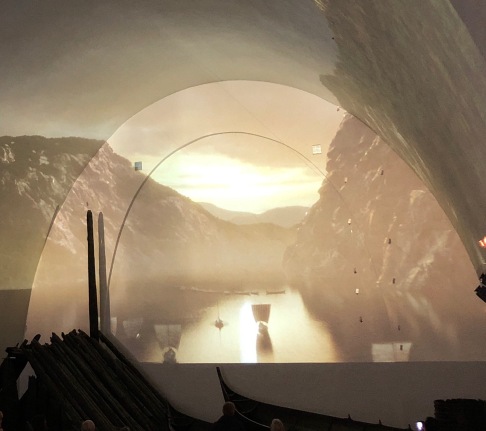 Cool movie about the ‘life of a Viking ship’ projected on the walls and ceiling